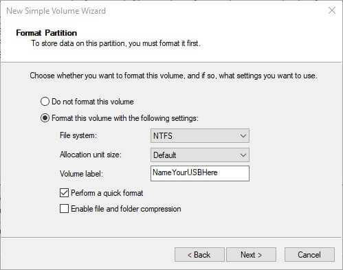 Comment formater des partitions sur votre clé USB?