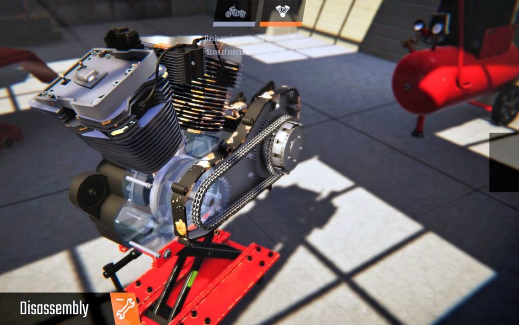Garage motard: simulateur de mécanicien